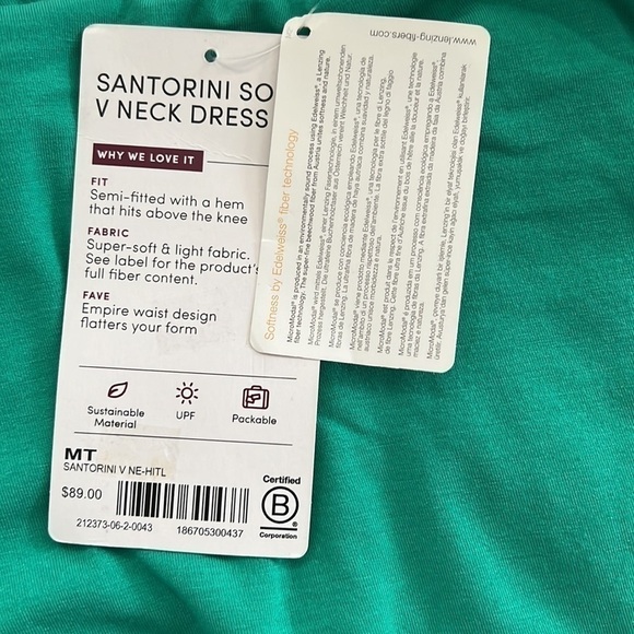 NWT Athleta Santorini Solid V Neck Dress Size MT Soft Modal Fabric - Picture 5 of 10